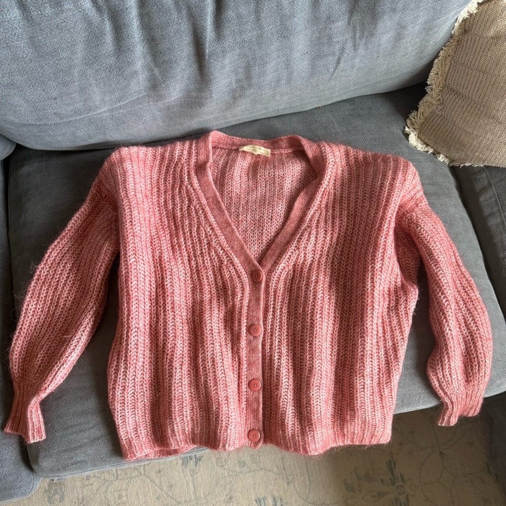 Sezane Pink Knit Cardigan